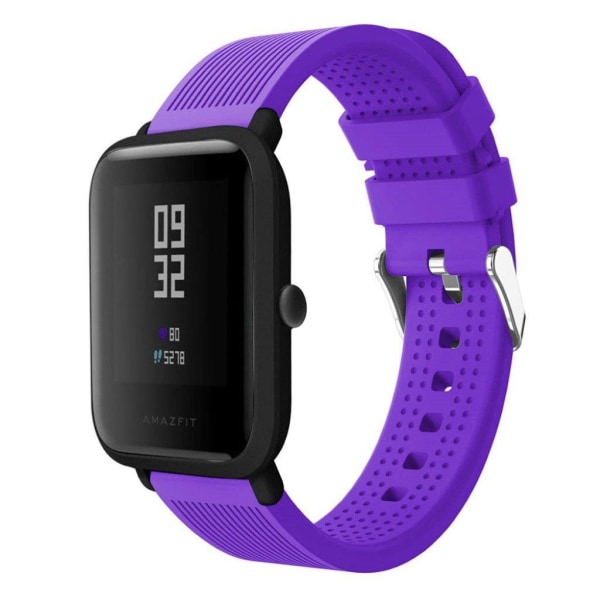 Huami Amazfit erstatnings urrem i silikone med tekstur - Lilla Purple