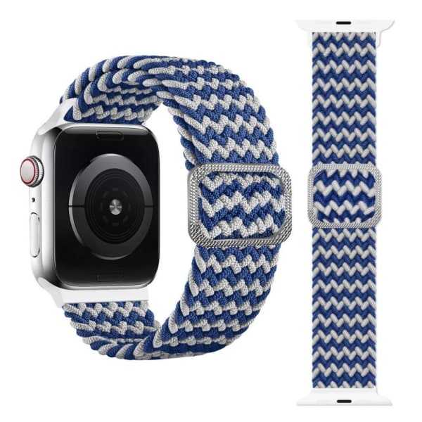 Apple Watch 40mm nylon pattern watch strap - Wave Blue White Blue