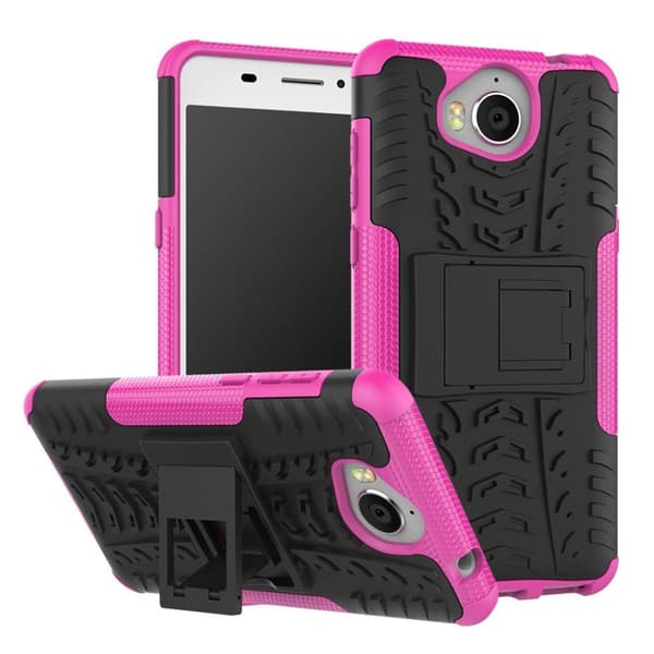 Huawei Y6 (2017) Deksel laget av plastikk og silikon - Rosa gull Pink