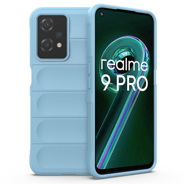 Mjukt greppformat Realme 9 Pro skal - Blå Blå