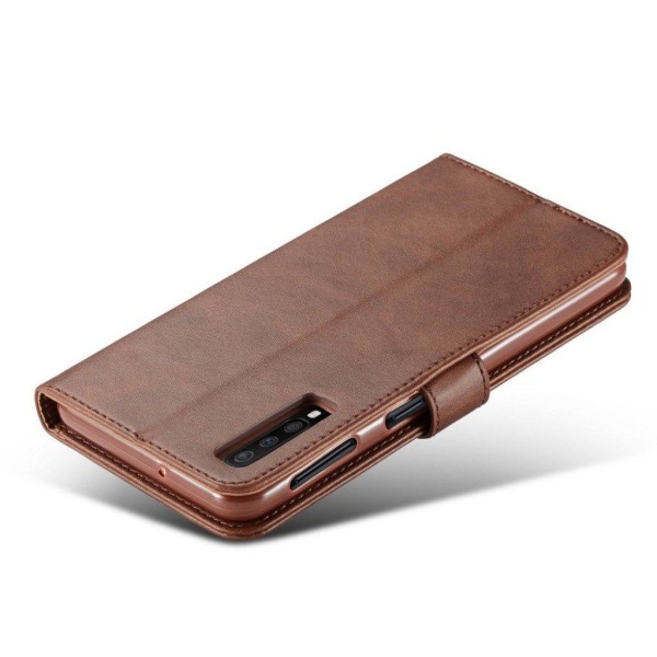 LC.IMEEKE Samsung Galaxy A7 (2018) læder flip etui - Kaffe Brown