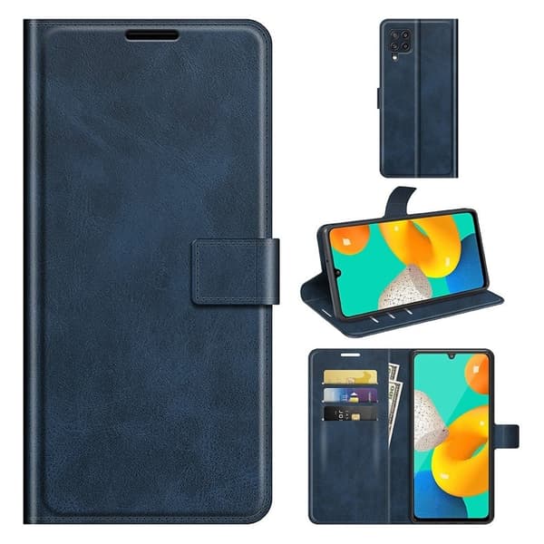 LC.Imeeke läder Samsung Galaxy M32 fodral - Blå Blå