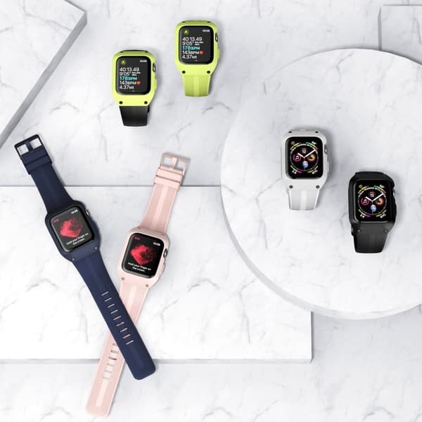 Apple Watch Series 5 44 mm klockarmband i silikon - Rosa Rosa