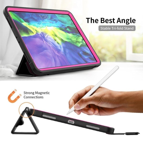 iPad Pro 11 inch (2020) elegant tri-fold fodral - svart / Rose Svart