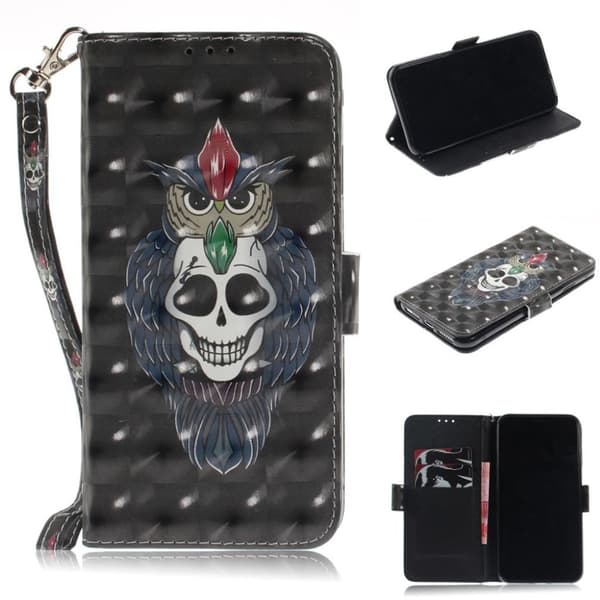 iPhone Xs Max flip cover med lyspletmønster - Kranie Og Ugle Multicolor