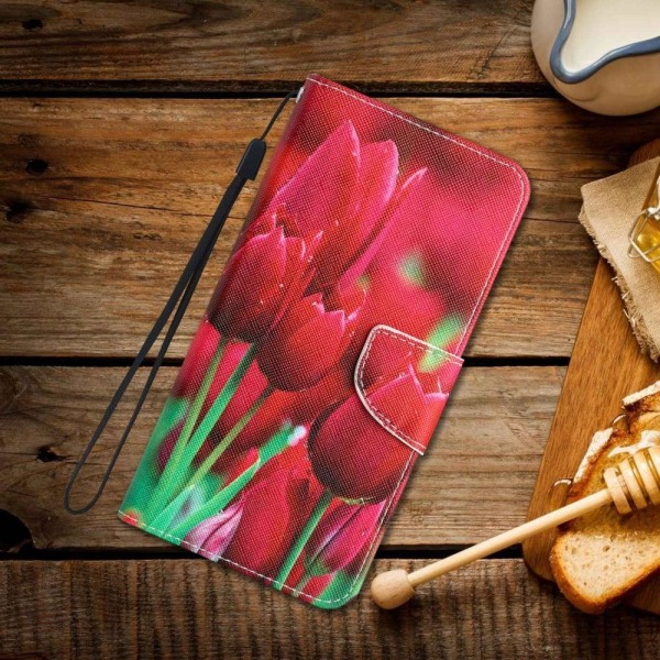 Wonderland Samsung Galaxy S22 Plus flip etui - Tulipan Red