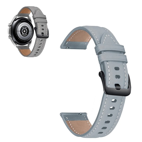 Universal cool aitoa nahkaa rannekello - Harmaa Silver grey