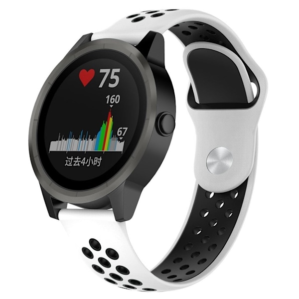 Garmin Forerunner 245 Music to-farvet silikone Urrem - Hvid / Sort Black