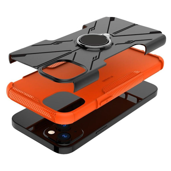 Kickstand-skydd med magnetisk platta för iPhone 14 Plus - Orange Orange