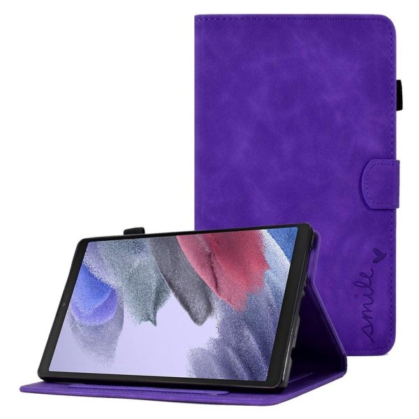 Samsung Galaxy Tab A7 Lite leather flip case with card slots - P Lila