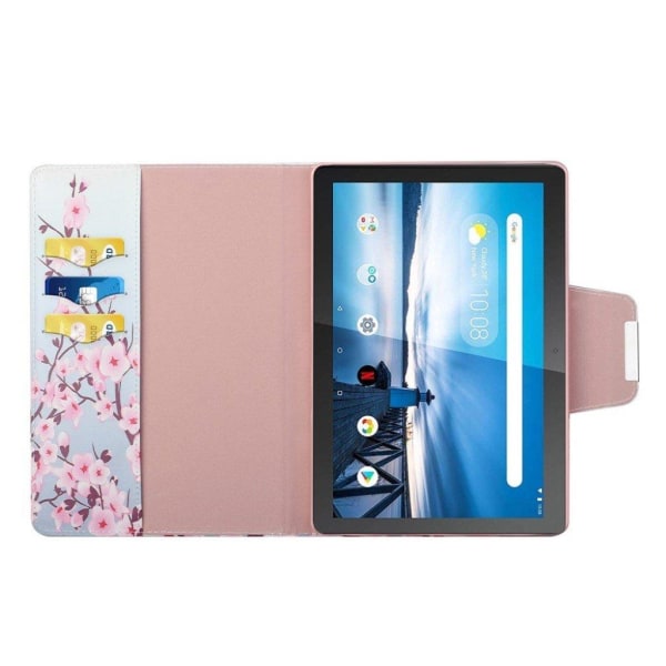 Lenovo Tab M10 HD Gen 2 Mønster Tryk Læder Etui - Pink Sakura Pink