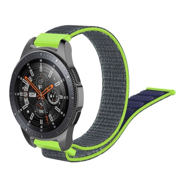 Samsung Galaxy Watch (46mm) 22mm nylon watch band - Blue / Green Grön