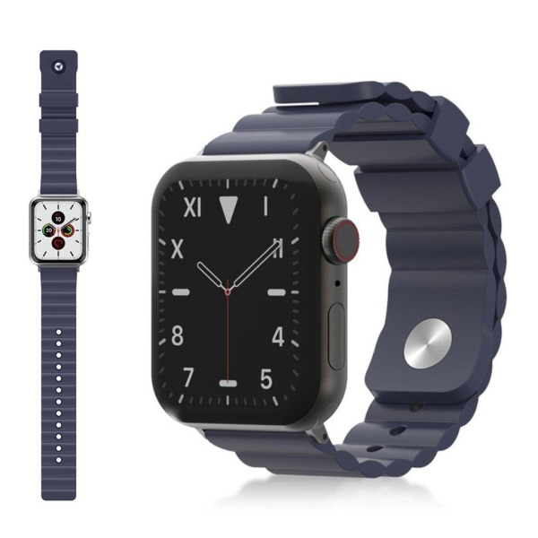Apple Watch Series 5 / 4 44mm cool silikoneurrem - Mørkeblå Blue