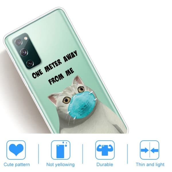 Deco Samsung Galaxy S20 FE 5G / S20 Fe Etui - Katt med Maske White
