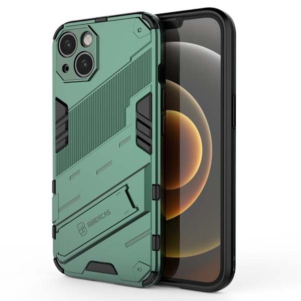 Kickstand Hybrid Dual Layer Hard Bumpresistent Soft Flexible stødsikkert Protective Case iPhone 13 6,1 tommer - Grøn Green