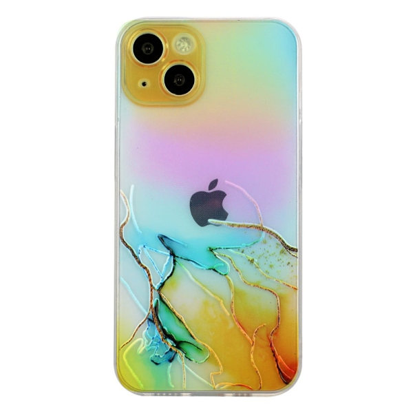 Marmor etui til iPhone 15 Plus - Gul Multicolor
