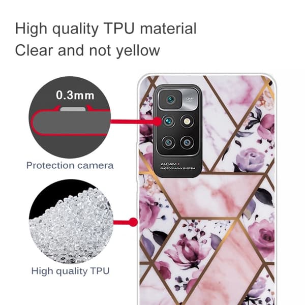 Marble Xiaomi Redmi 10 Prime / Redmi 10 Etui - Elegant Roses Tile Multicolor