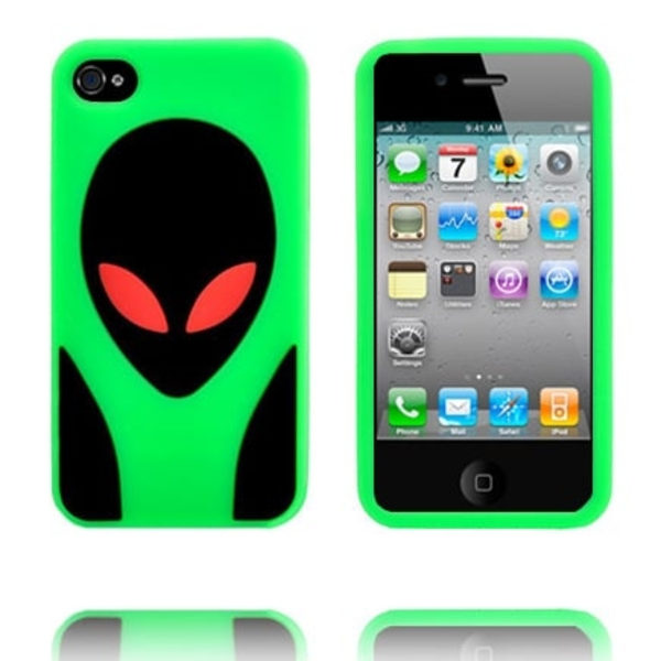 Alien Invasion (Lyserosa) iPhone 4S Deksel Green
