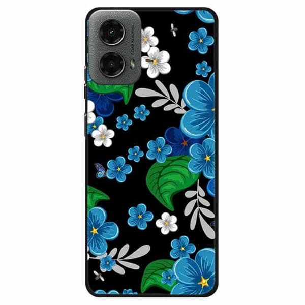 Imagine Motorola Moto G 5G (2024) cover - Blå Blomst Blue