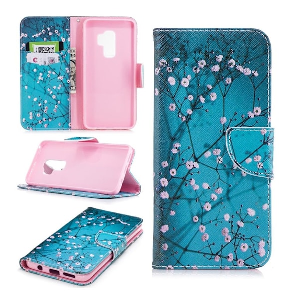 Samsung Galaxy S9 Plus Printet Mønster PU læder flip etui - Vintersødt Multicolor