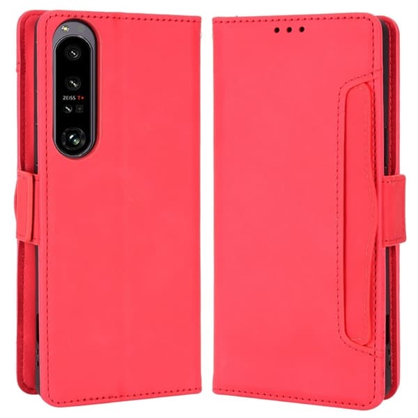 Modernt Sony Xperia 1 IV fodral med plånbok - Röd Röd
