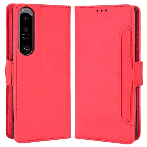 Sony Xperia 1 IV moderni nahkainen lompakkokotelo - Punainen Red
