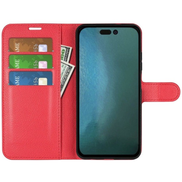 Klassisk iPhone 14 Pro flip etui - Rød Red