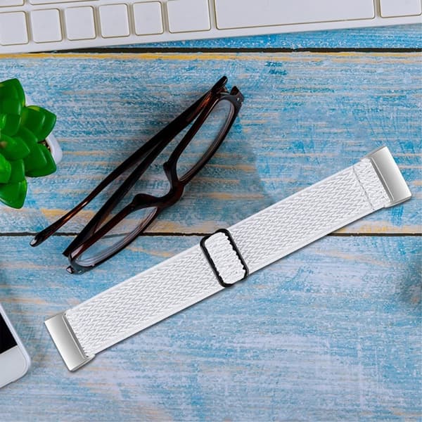 Fitbit Charge 3 klockarmband i nylon i sportstil - Vit Vit