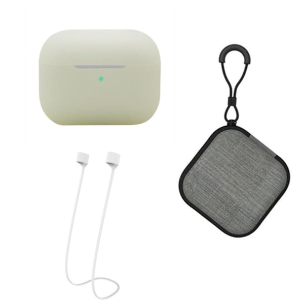 AirPods Pro 2 silikonfodral med rem och förvaringslåda - Noctilucent Grön Grön