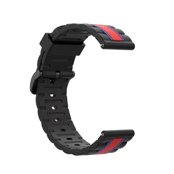 Wave rectangle silicone watch band for Samsung watch - Black / Red / Blue Svart