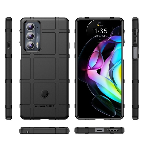 Rugged Shield Etui Motorola Edge 20 - Svart Black