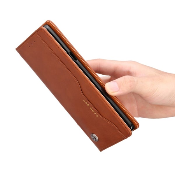 Samsung Galaxy Note9 mobilfodral syntetläder silikonmaterial stående plånbok - Brun Brun
