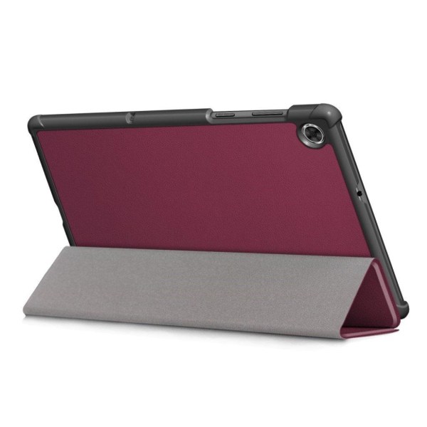 Lenovo Tab M10 FHD Plus simple tri-fold leather case - Wine Red Röd