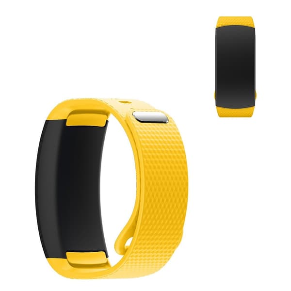 Samsung Gear Fit2 simple silicone watch band - Yellow Size: S Gul