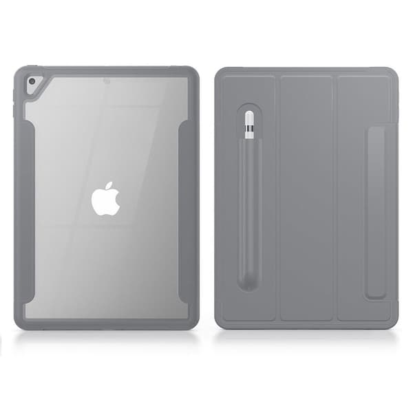 iPad 10.2 (2019) tyylikäs kolminkertainen kotelo - Harmaa Silver grey