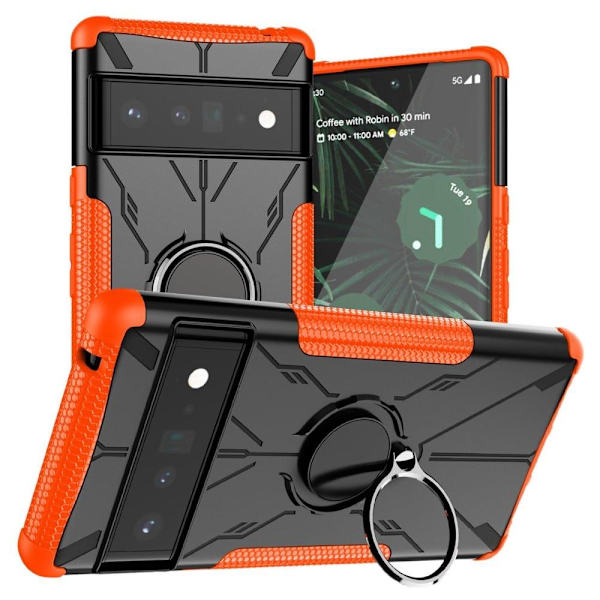 Kickstand-skydd med magnetisk platta för Google Pixel 6 Pro - Orange Orange
