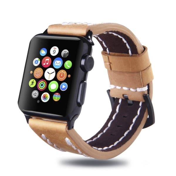 Apple Watch Series 4 44 mm Koläder klockband - Brun Brun