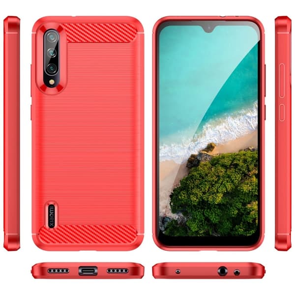 Carbon Flex Etui Xiaomi Mi A3 / Mi Cc9e - Rød Red