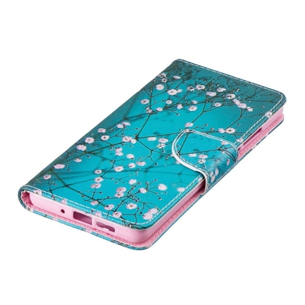 Huawei P30 Pro läderfodral med mönster - Träd Med Blommor multifärg