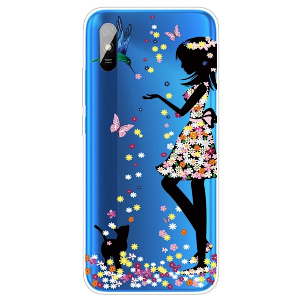 Deco Xiaomi Redmi 9A Etui - Jente med Blomst Multicolor