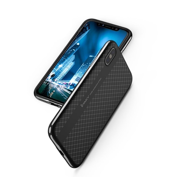 IPAKY iPhone X Deksel laget av plastikk og silikon - Sølv Silver grey