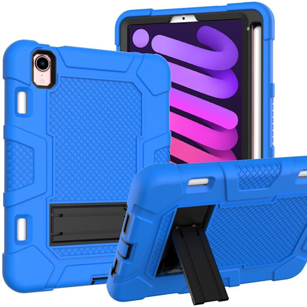 iPad Mini 6 (2021) TPU + silikon deksel - Mørkeblå / Svart Blue