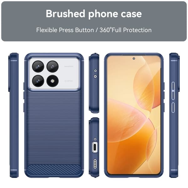 Carbon Flex Xiaomi Redmi K70 / Xiaomi Redmi K70 Pro deksel - Blå Blue