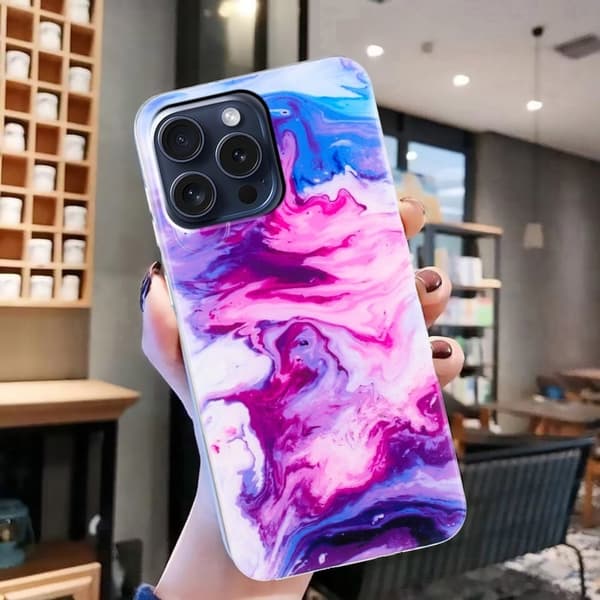 Marble design iPhone 16 Pro Max cover - Rose Pink
