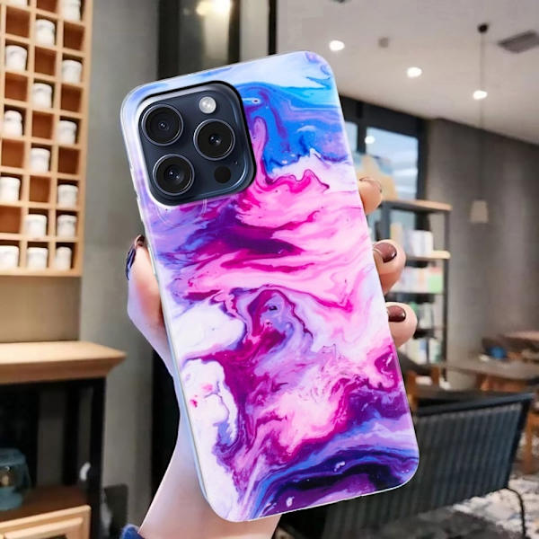 Marmormotiv iPhone 16 Pro Max skal - Ros Rosa