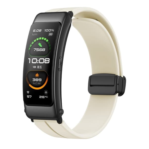 16 mm silikonrem med svart spenne til Keep / Huawei / Timex-klokke - Stjernelys White
