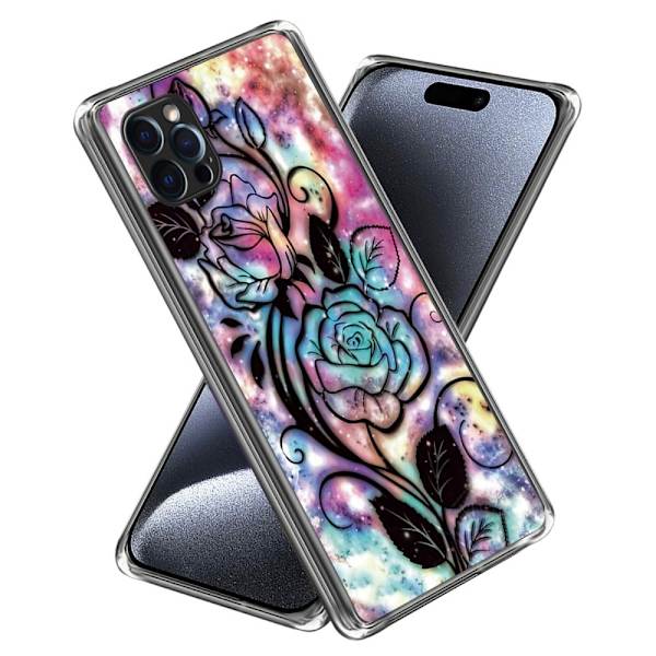 Deco iPhone 15 Pro skal - Drömros multifärg