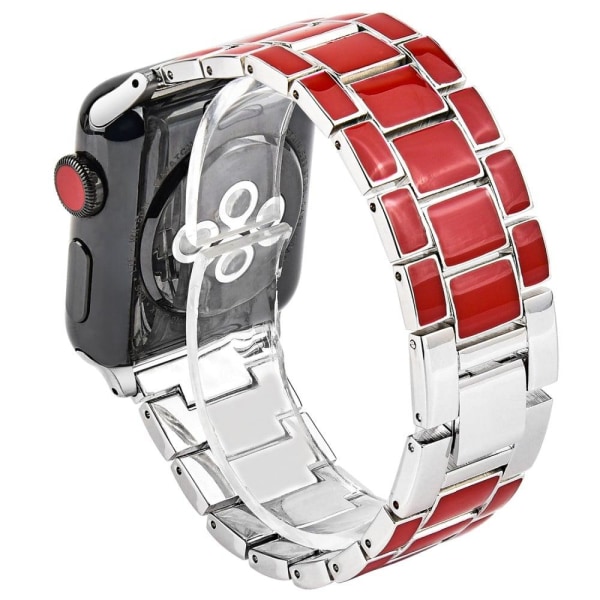 Apple Watch (41mm) moderigtig urrem med 3 perler - Rød / Sølv Multicolor