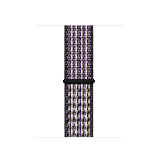 Apple Watch Series 5 40mm solid farve nylon urrem - Lilla / Grøn Silver grey
