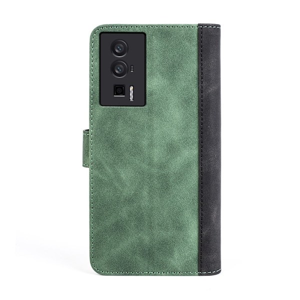 Tvåfärgat Xiaomi Redmi K60 / Xiaomi Redmi K60 Pro fodral i läder - Grön Grön